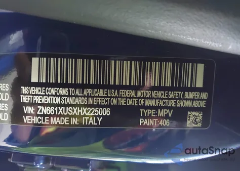 2017 Maserati Levante from USA, damaged, VIN ZN661XUSXHX225006